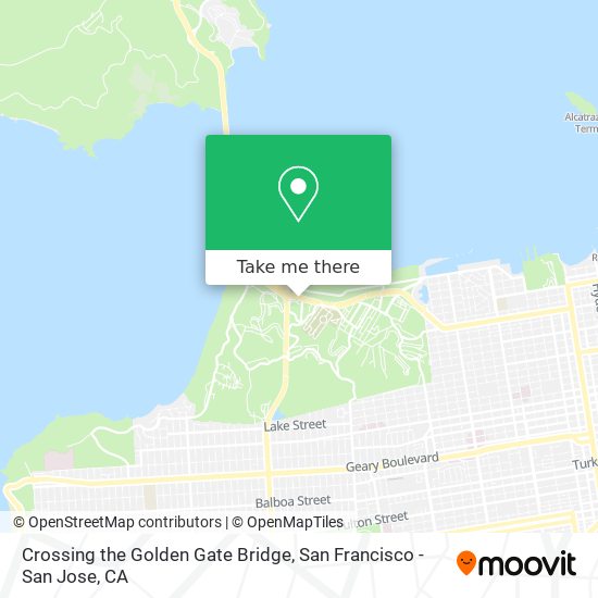 Crossing the Golden Gate Bridge map