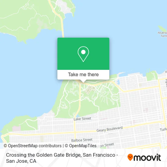 Mapa de Crossing the Golden Gate Bridge