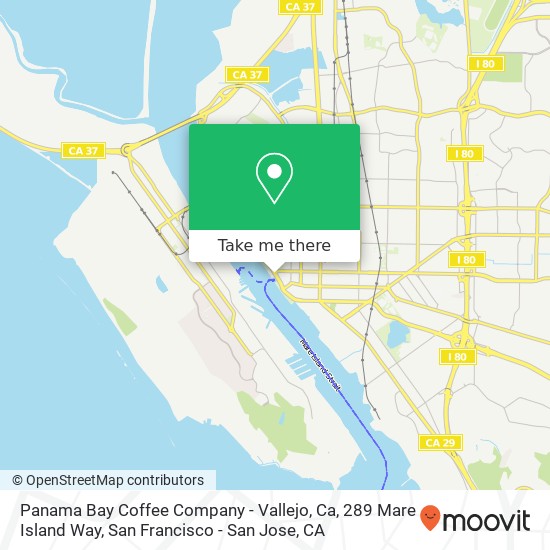 Mapa de Panama Bay Coffee Company - Vallejo, Ca, 289 Mare Island Way