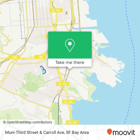 Mapa de Muni-Third Street & Carroll Ave