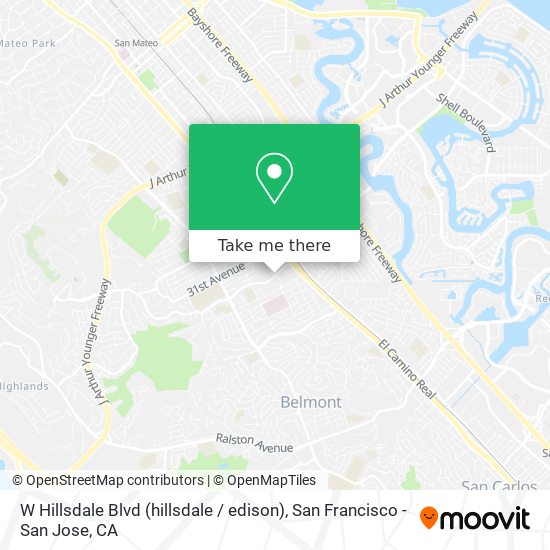 W Hillsdale Blvd (hillsdale / edison) map