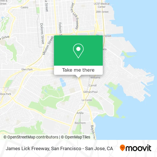 Mapa de James Lick Freeway