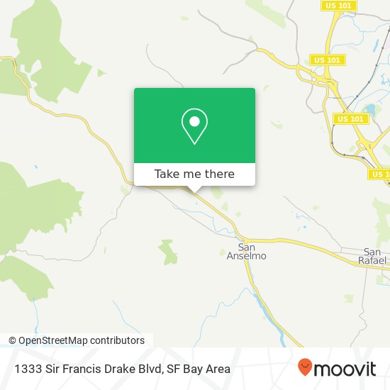 Mapa de 1333 Sir Francis Drake Blvd, San Anselmo (SAN ANSELMO), CA 94960