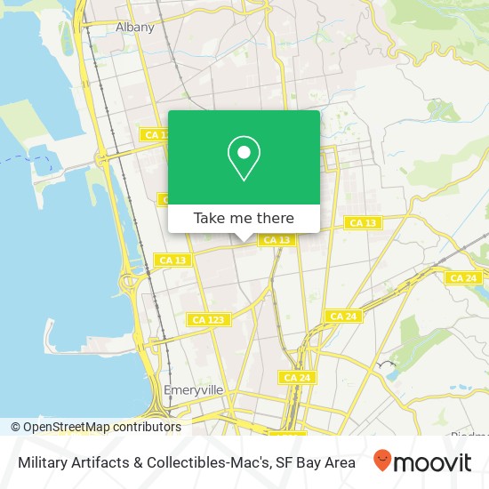 Mapa de Military Artifacts & Collectibles-Mac's, 1601 Ashby Ave