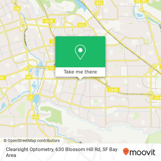 Mapa de Clearsight Optometry, 630 Blossom Hill Rd