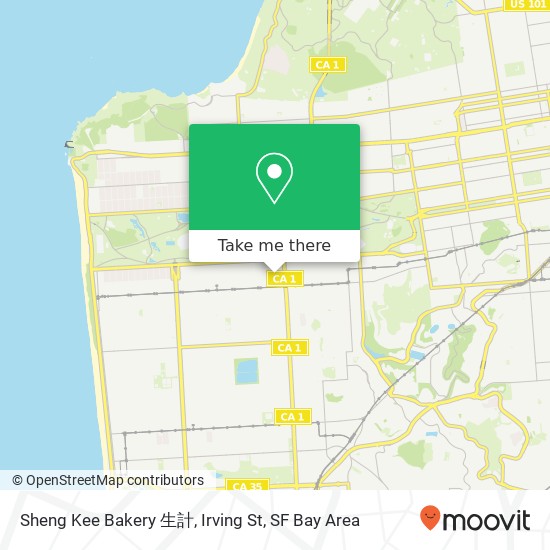 Sheng Kee Bakery 生計, Irving St map