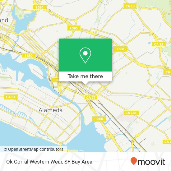 Mapa de Ok Corral Western Wear, 3509 International Blvd