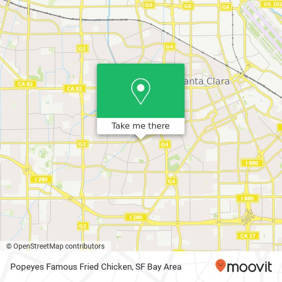 Mapa de Popeyes Famous Fried Chicken, 2786 Homestead Rd