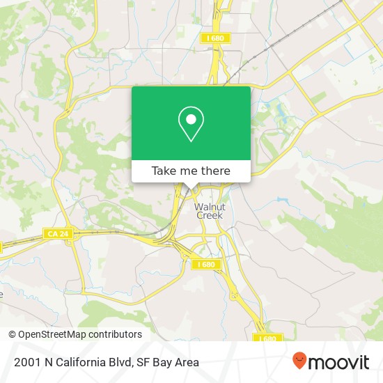 Mapa de 2001 N California Blvd, Walnut Creek, CA 94596