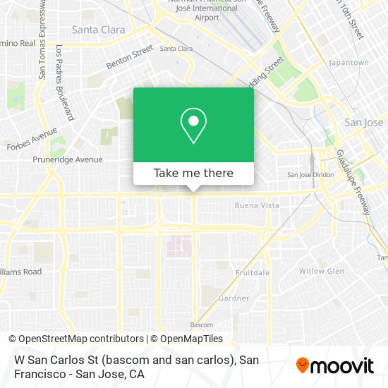 W San Carlos St (bascom and san carlos) map
