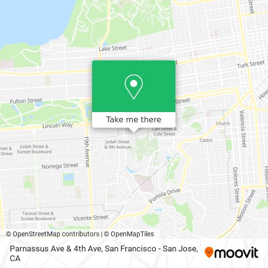 Parnassus Ave & 4th Ave map