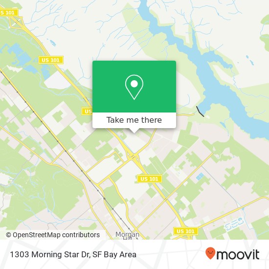 Mapa de 1303 Morning Star Dr, Morgan Hill, CA 95037