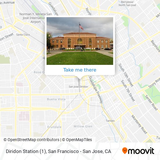 How to get to Diridon Station 1 in San Jose by Bus Train Light