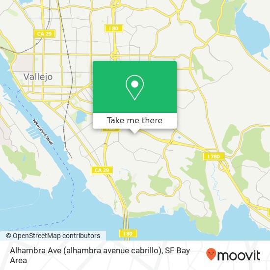 Mapa de Alhambra Ave (alhambra avenue cabrillo), Vallejo, CA 94591