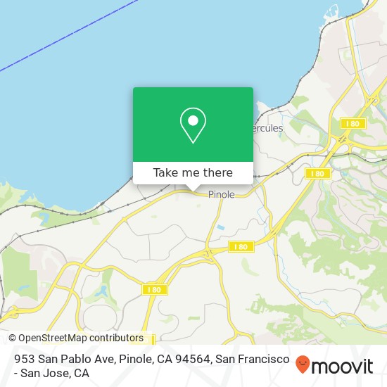 Mapa de 953 San Pablo Ave, Pinole, CA 94564