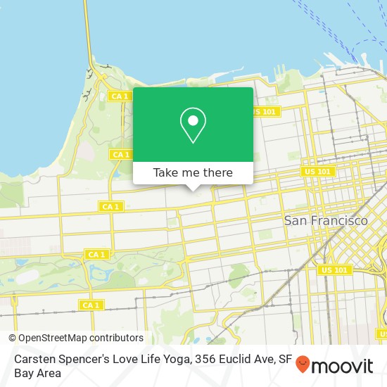 Mapa de Carsten Spencer's Love Life Yoga, 356 Euclid Ave