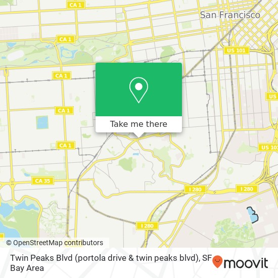 Twin Peaks Blvd (portola drive & twin peaks blvd), San Francisco, CA 94131 map