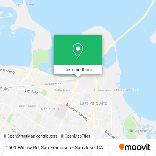 Mapa de 1601 Willow Rd