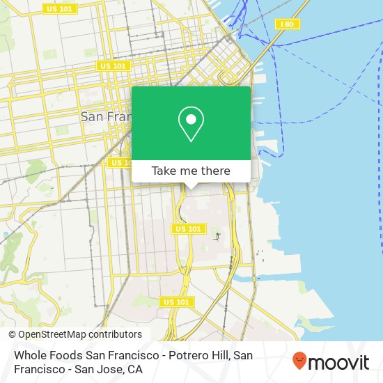 Mapa de Whole Foods San Francisco - Potrero Hill