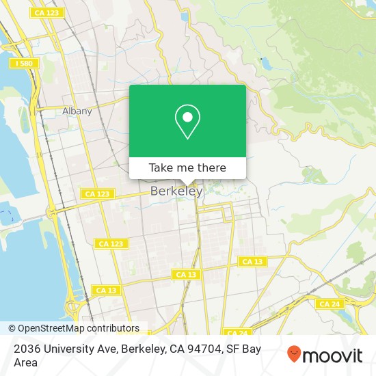 Mapa de 2036 University Ave, Berkeley, CA 94704