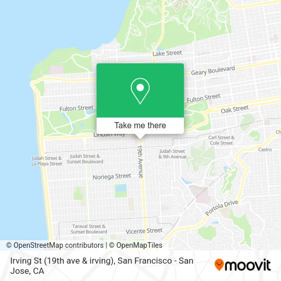 Mapa de Irving St (19th ave & irving)
