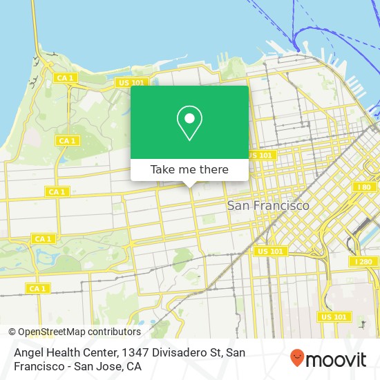 Mapa de Angel Health Center, 1347 Divisadero St