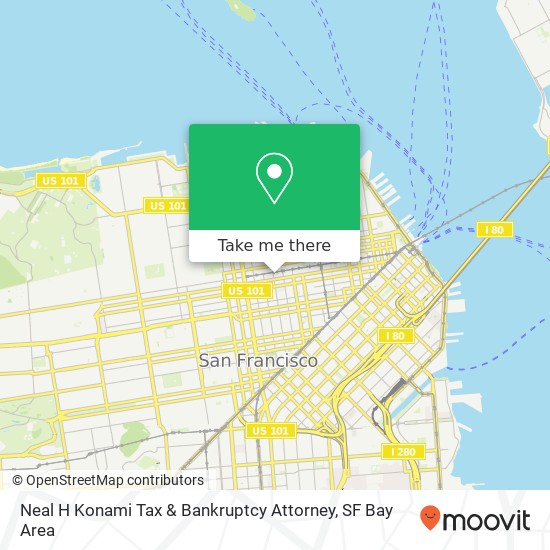 Mapa de Neal H Konami Tax & Bankruptcy Attorney, 1050 Hyde St