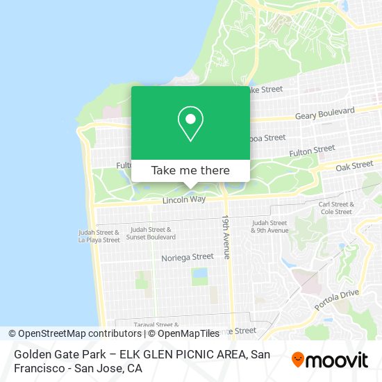 Mapa de Golden Gate Park – ELK GLEN PICNIC AREA