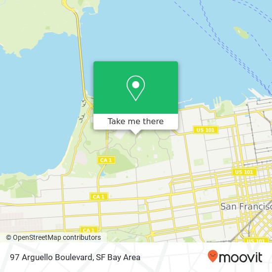 97 Arguello Boulevard map