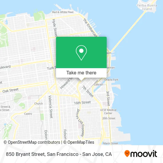 850 Bryant Street map