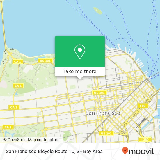 San Francisco Bicycle Route 10 map