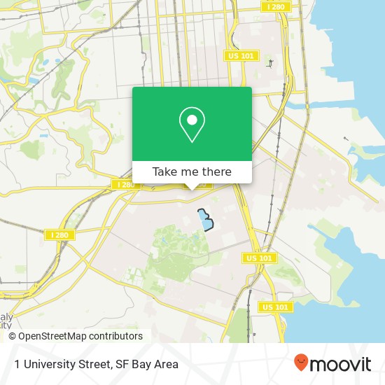 Mapa de 1 University Street