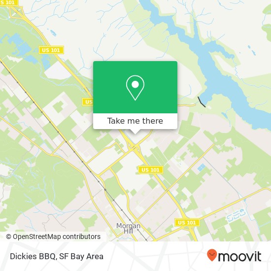 Mapa de Dickies BBQ, 1049 Cochrane Rd Morgan Hill, CA 95037