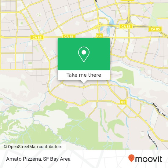 Mapa de Amato Pizzeria, 6081 Meridian Ave San Jose, CA 95120
