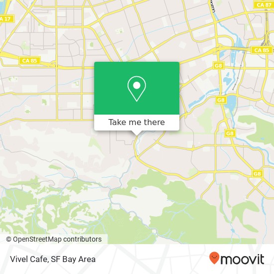 Mapa de Vivel Cafe, 5837 Camden Ave San Jose, CA 95124