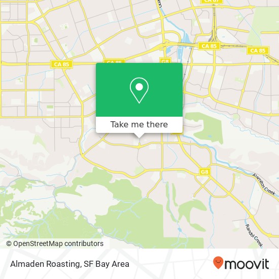 Mapa de Almaden Roasting, 6055 Meridian Ave San Jose, CA 95120