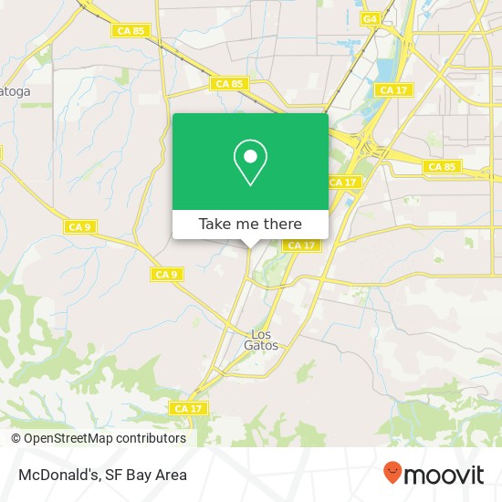 Mapa de McDonald's, 15750 Winchester Blvd Los Gatos, CA 95030