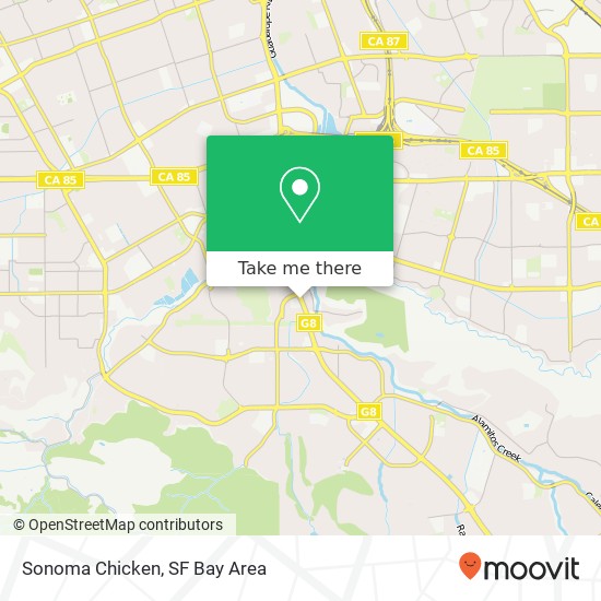 Mapa de Sonoma Chicken, 5925 Almaden Expy San Jose, CA 95120