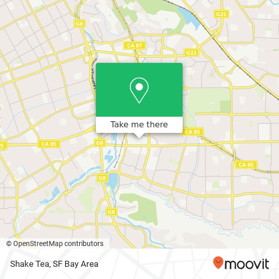 Mapa de Shake Tea, 925 Blossom Hill Rd San Jose, CA 95123