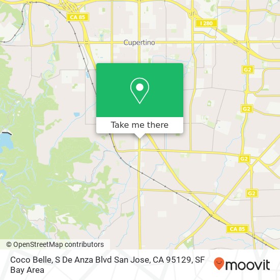 Mapa de Coco Belle, S De Anza Blvd San Jose, CA 95129
