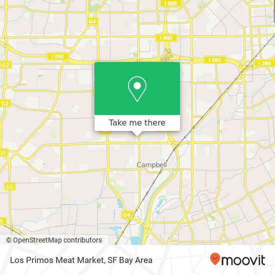 Mapa de Los Primos Meat Market, 1539 S Winchester Blvd San Jose, CA 95128