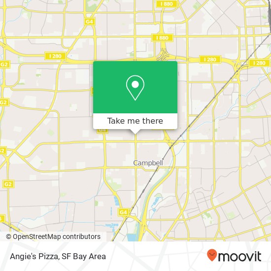 Mapa de Angie's Pizza, 1535 S Winchester Blvd San Jose, CA 95128