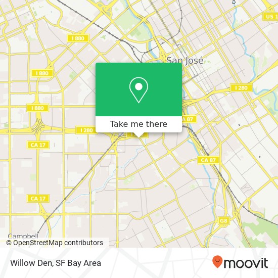 Mapa de Willow Den, 803 Lincoln Ave San Jose, CA 95126