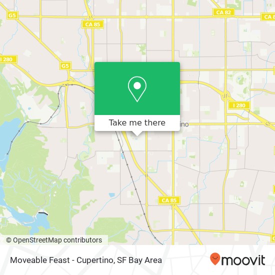 Mapa de Moveable Feast - Cupertino, 21250 Stevens Creek Blvd Cupertino, CA 95014