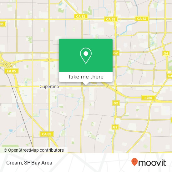 Mapa de Cream, 19501 Stevens Creek Blvd Cupertino, CA 95014