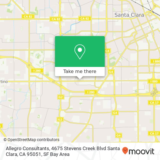 Mapa de Allegro Consultants, 4675 Stevens Creek Blvd Santa Clara, CA 95051