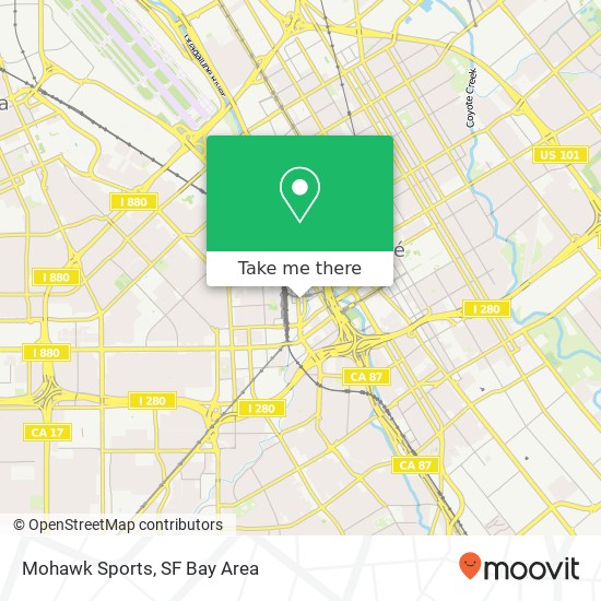 Mapa de Mohawk Sports, 82 S Montgomery St San Jose, CA 95110