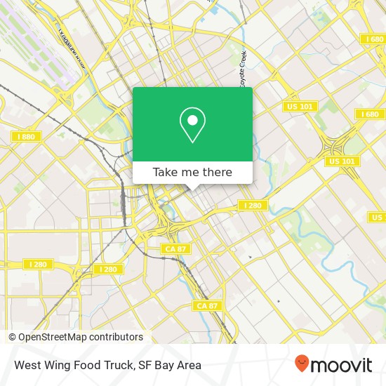 Mapa de West Wing Food Truck, 300 S 1st St San Jose, CA 95113