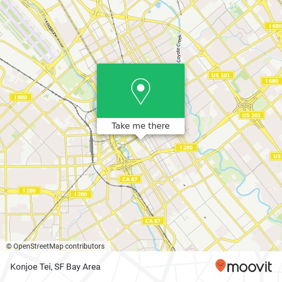 Mapa de Konjoe Tei, 387 S 1st St San Jose, CA 95113