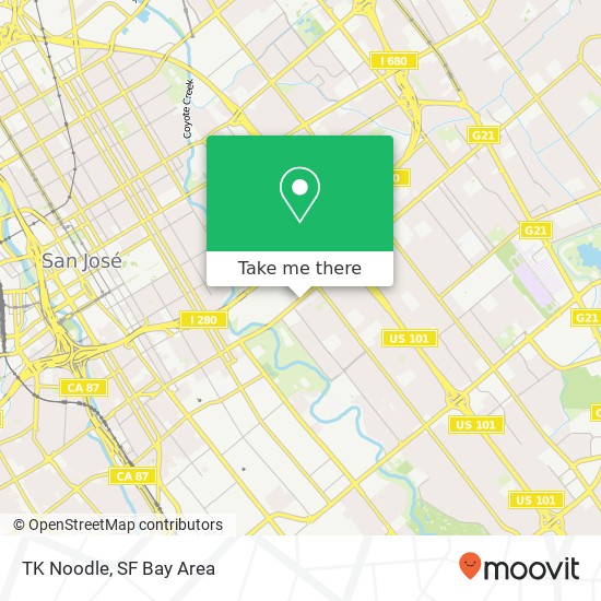 Mapa de TK Noodle, 930 Story Rd San Jose, CA 95122